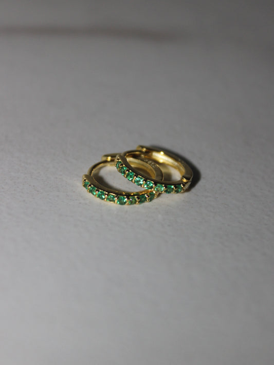Vermeil Green Hoops