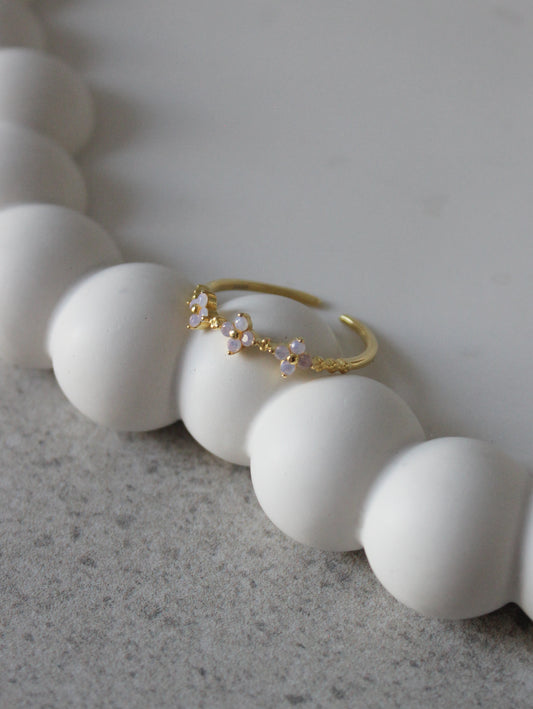 Vermeil Iridescent Triple Flower Ring