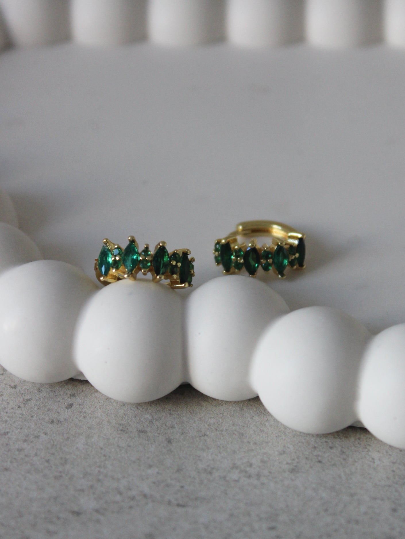 Vermeil Marquise Green Huggies