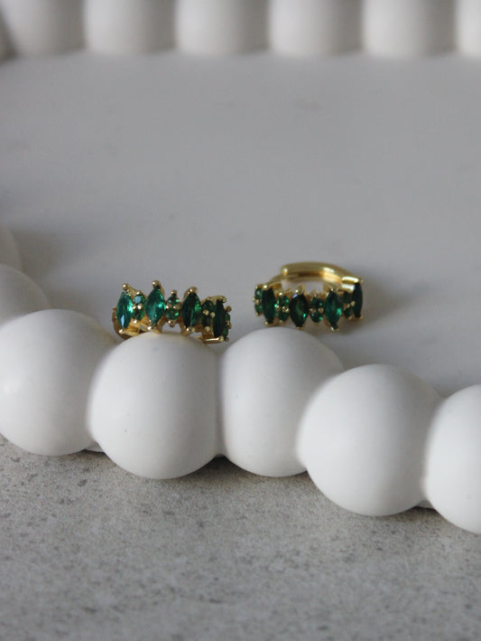 Vermeil Marquise Green Huggies