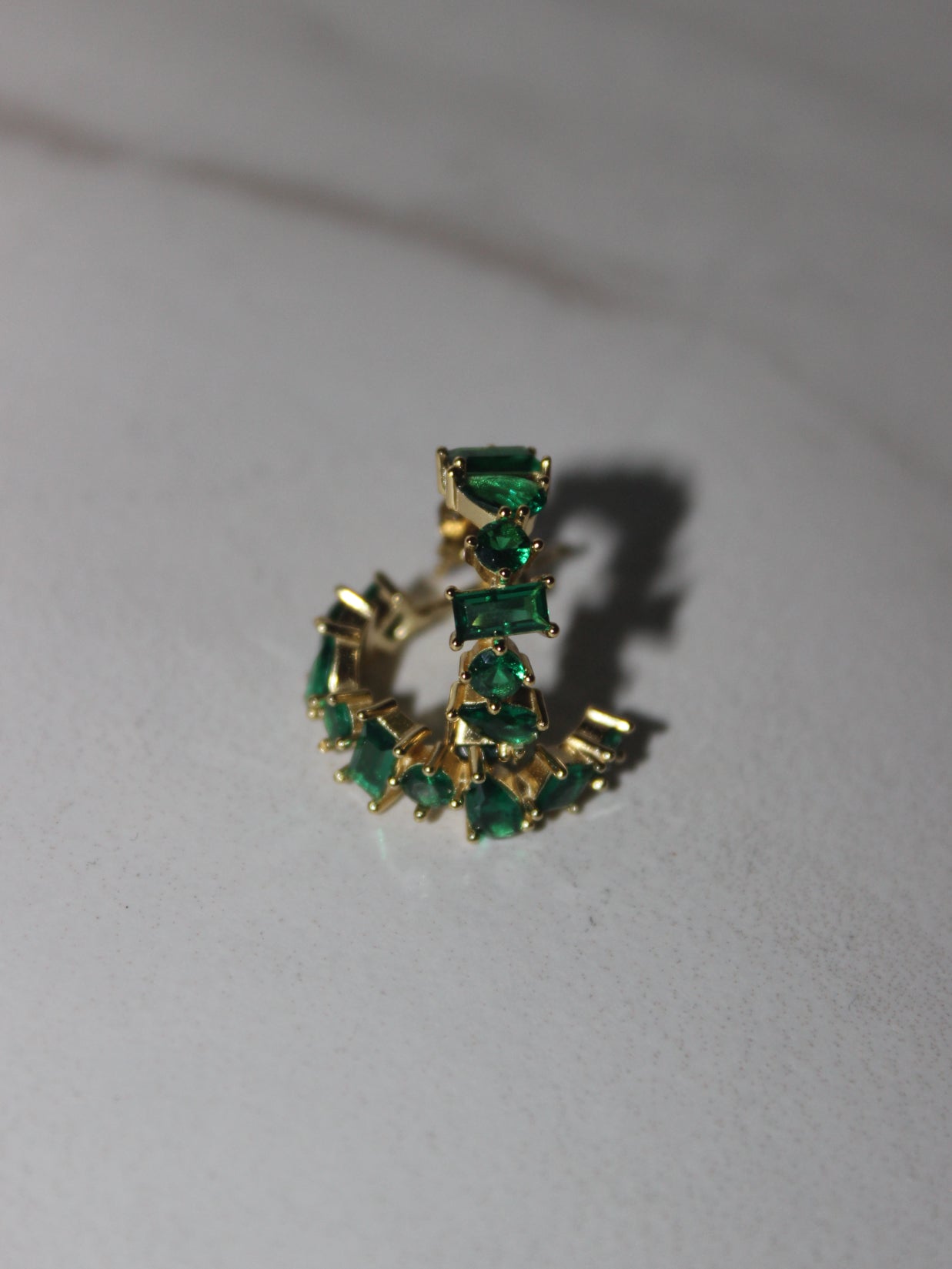 Vermeil Mixed Green Hoops