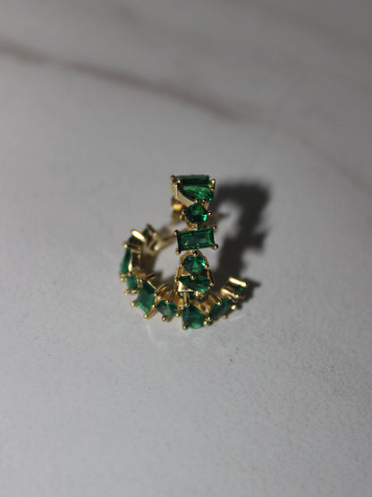 Vermeil Mixed Green Hoops