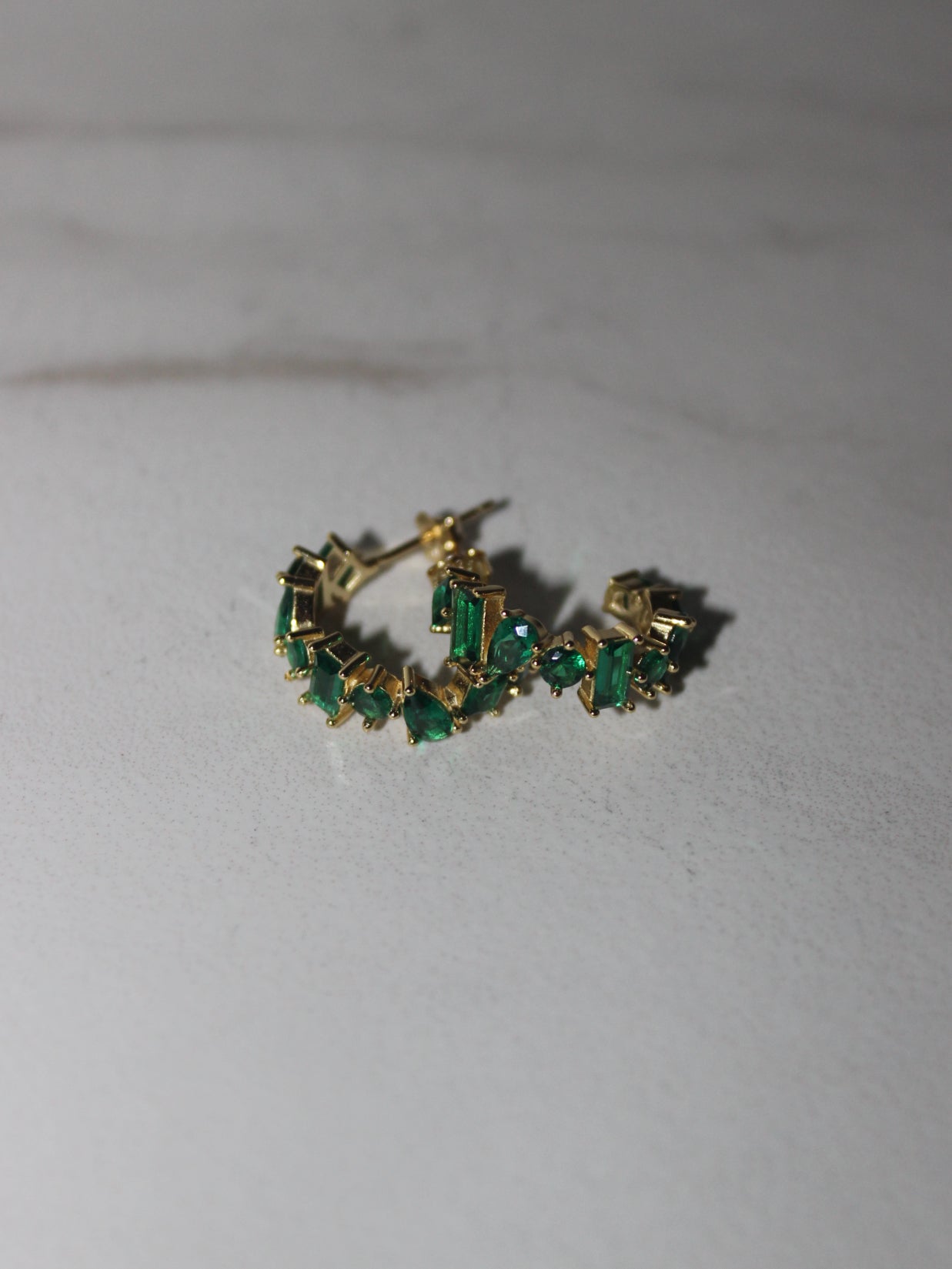 Vermeil Mixed Green Hoops