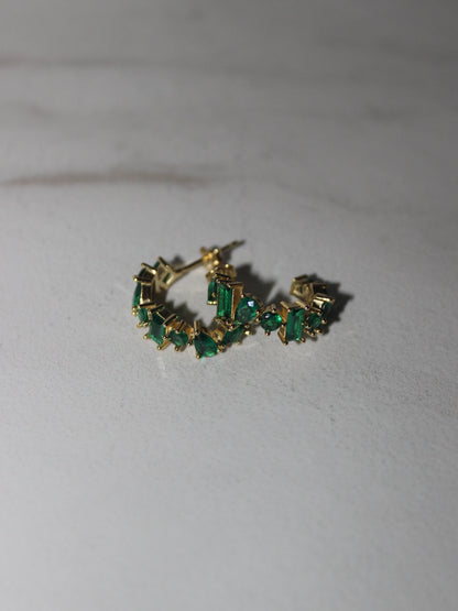 Vermeil Mixed Green Hoops