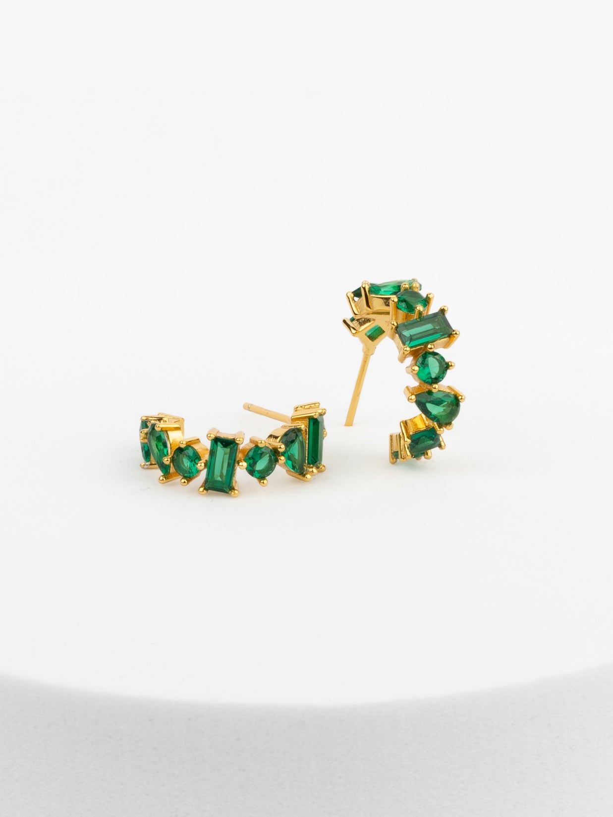 Vermeil Mixed Green Hoops