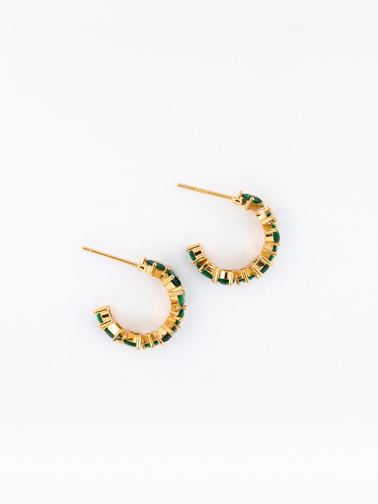 Vermeil Mixed Green Hoops