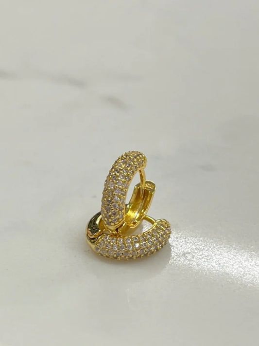Vermeil Thick Pave Huggies