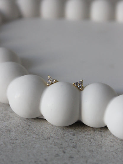Vermeil Triple Dotted Studs