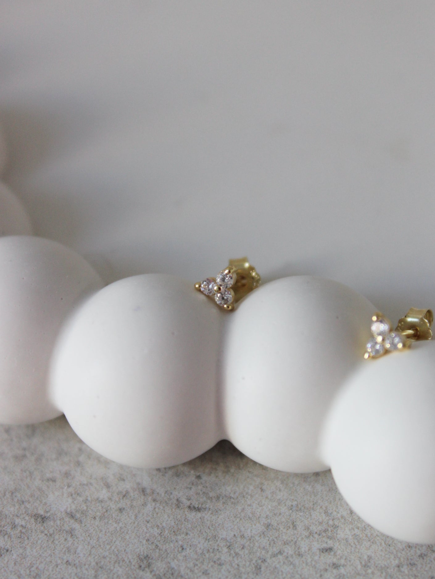 Vermeil Triple Dotted Studs