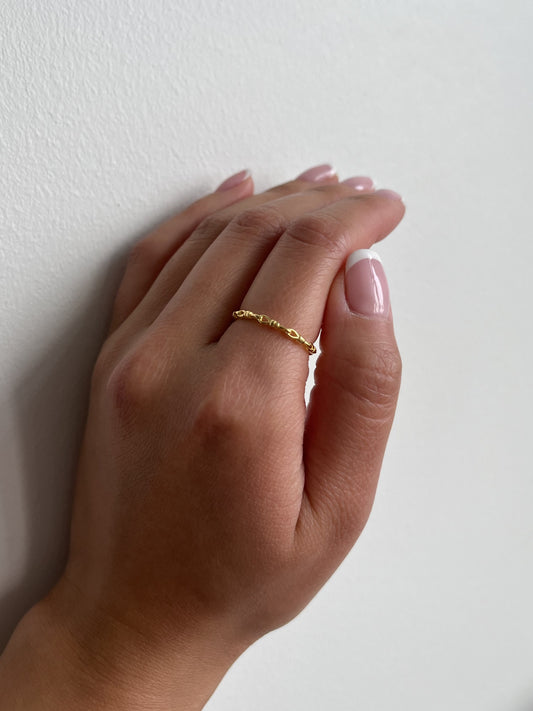 18K Vermeil Wire Chain Ring