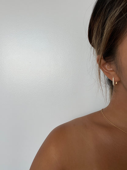 Rectangular Cubic Zirconia Hoops