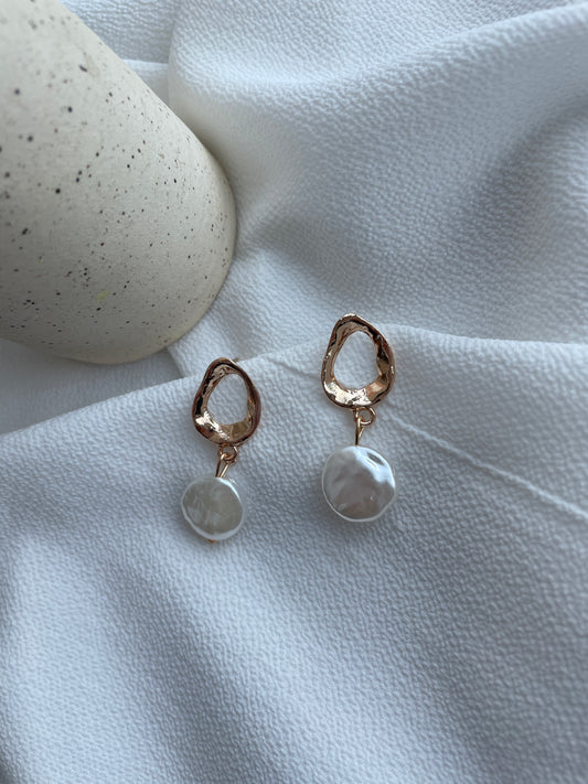 Circular Pearl Drop Earrings