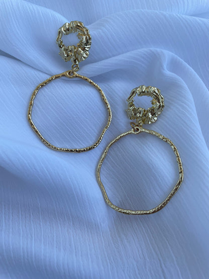 Gold Hammered Earrings