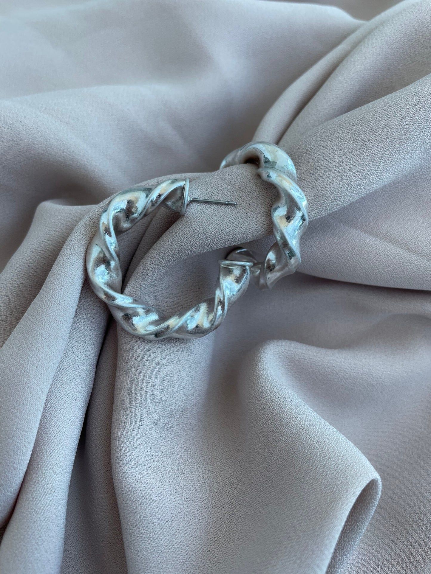 Silver Hoop, Chunky Hoops, Fashion Earrings, Silver Crinkle Hoops, Thick Hoops