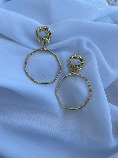 Gold Hammered Earrings