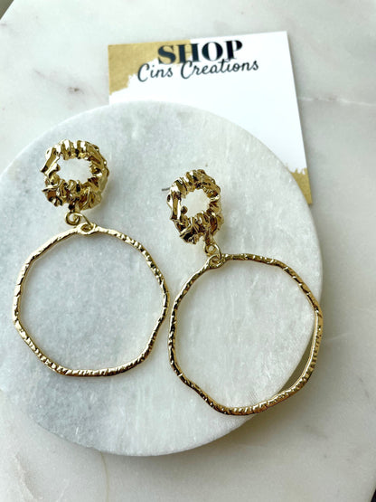 Gold Hammered Earrings