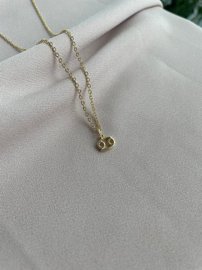 18K Plated Cancer Zodiac Necklace